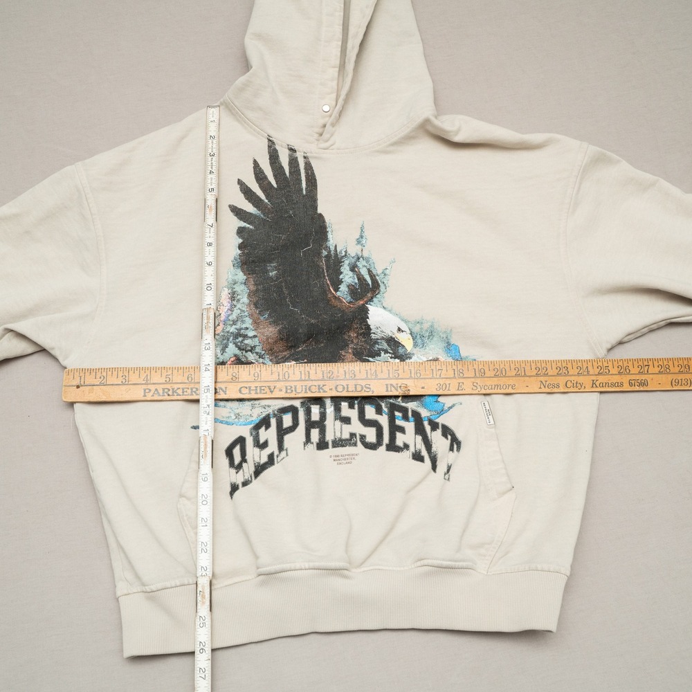 Heavy Weight Beige Man Represents Manchester England Hoodie L - Picture 2 of 6